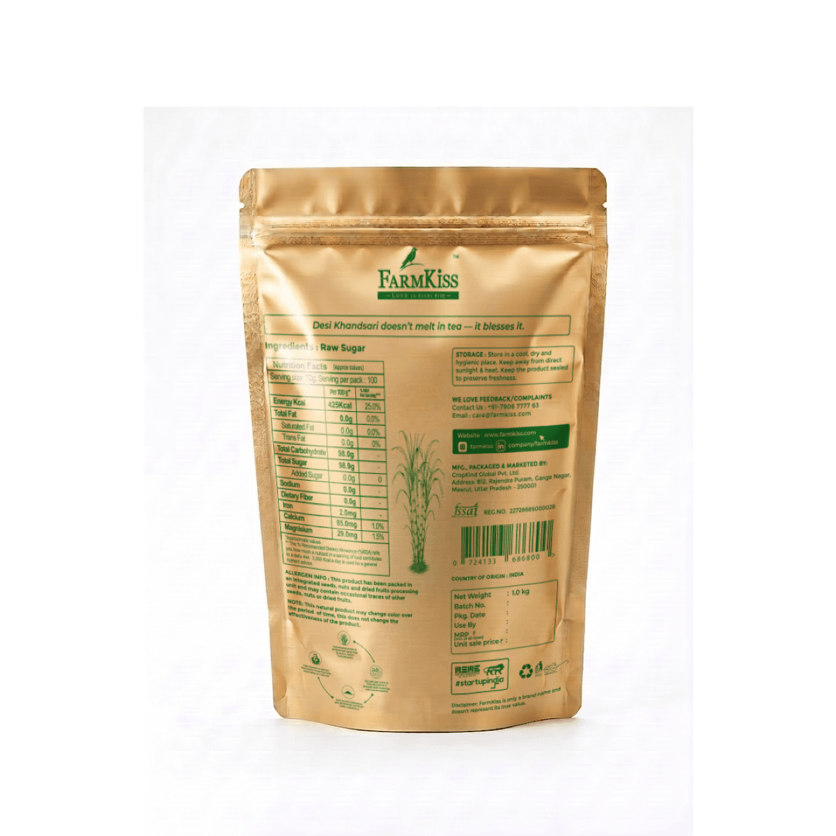 FarmKiss Desi Khandsari — back
