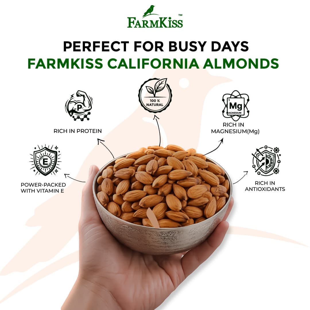 A bowl of FarmKiss California Almonds