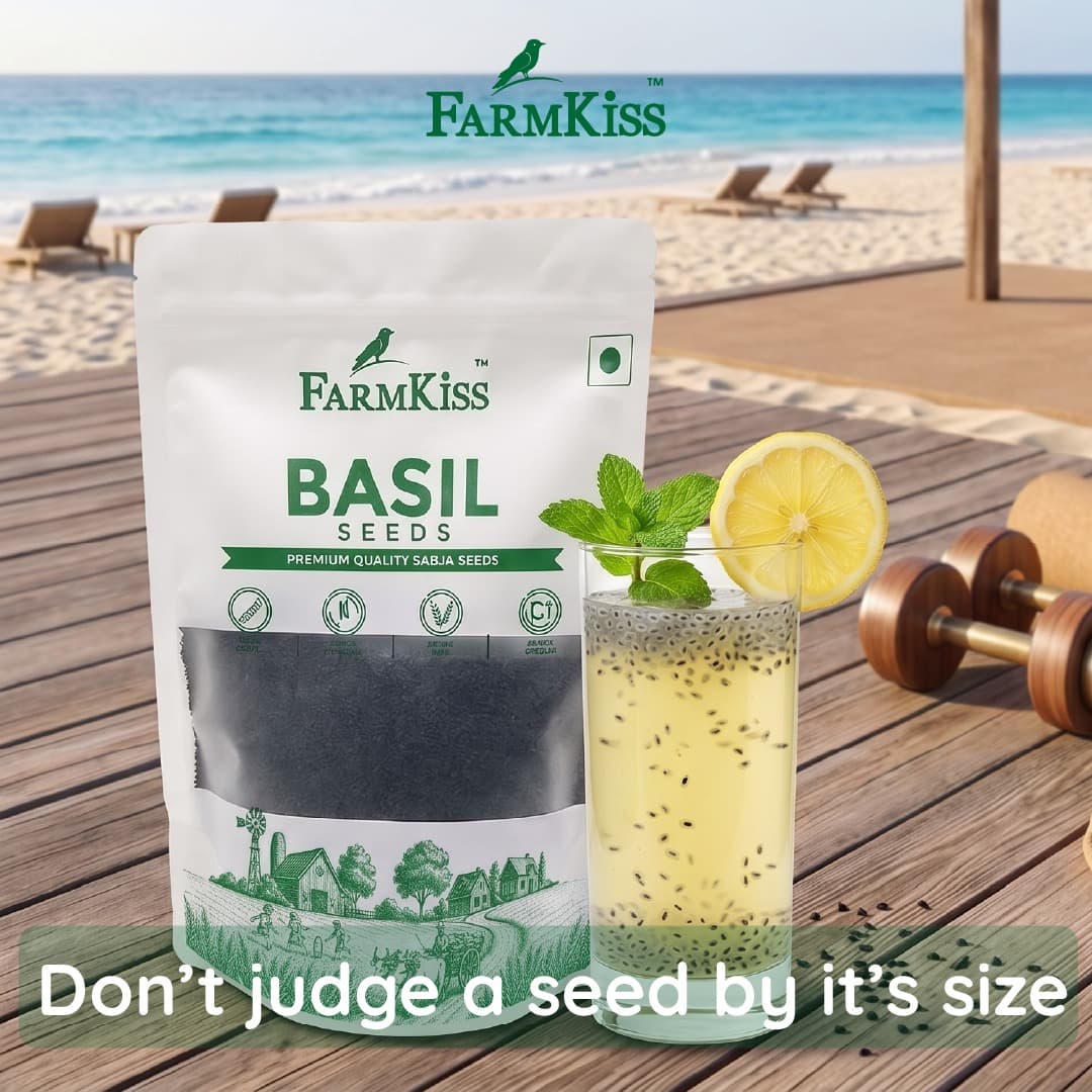 FarmKiss Basil Seeds in a refreshing drink