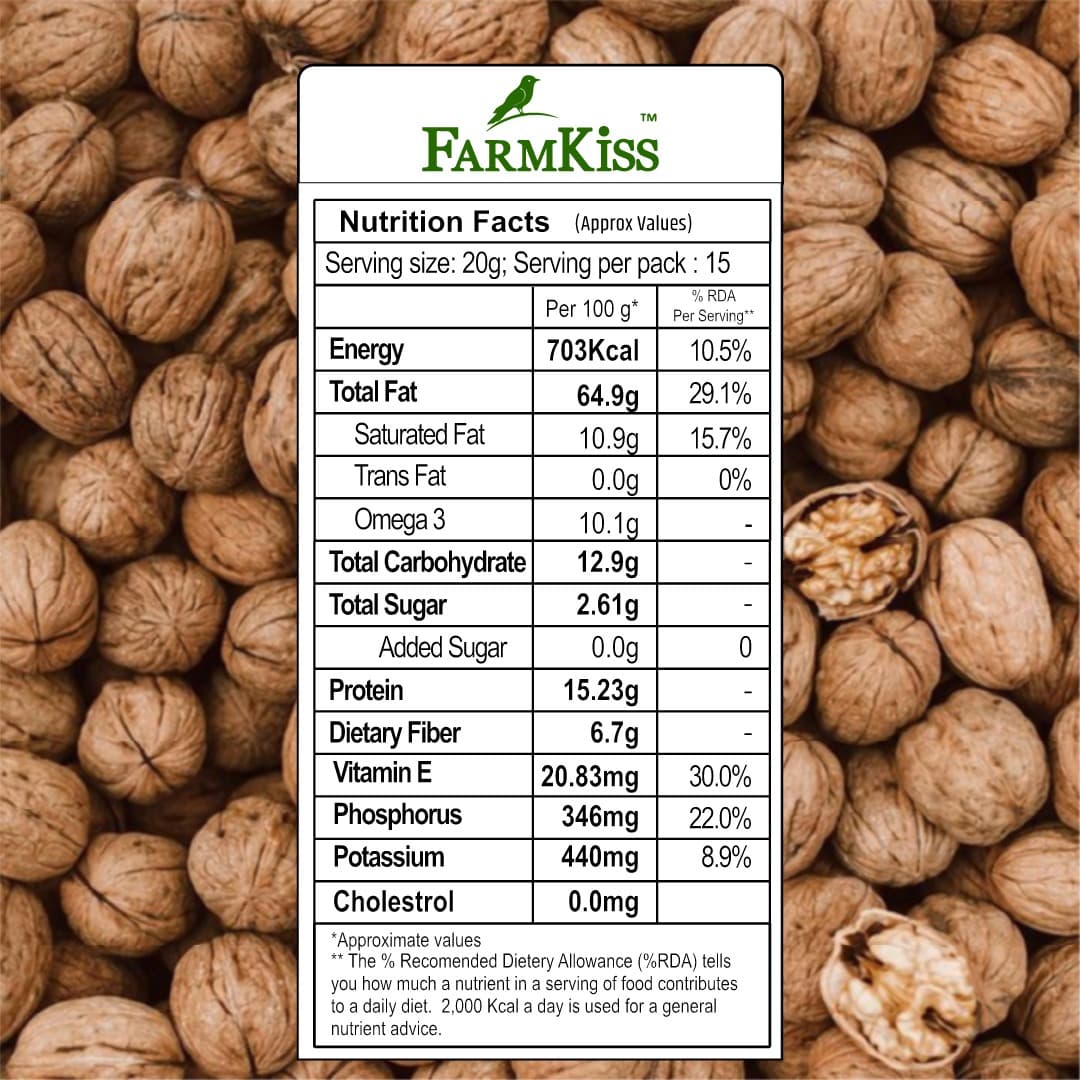 FarmKiss Chilean Walnuts nutrition facts